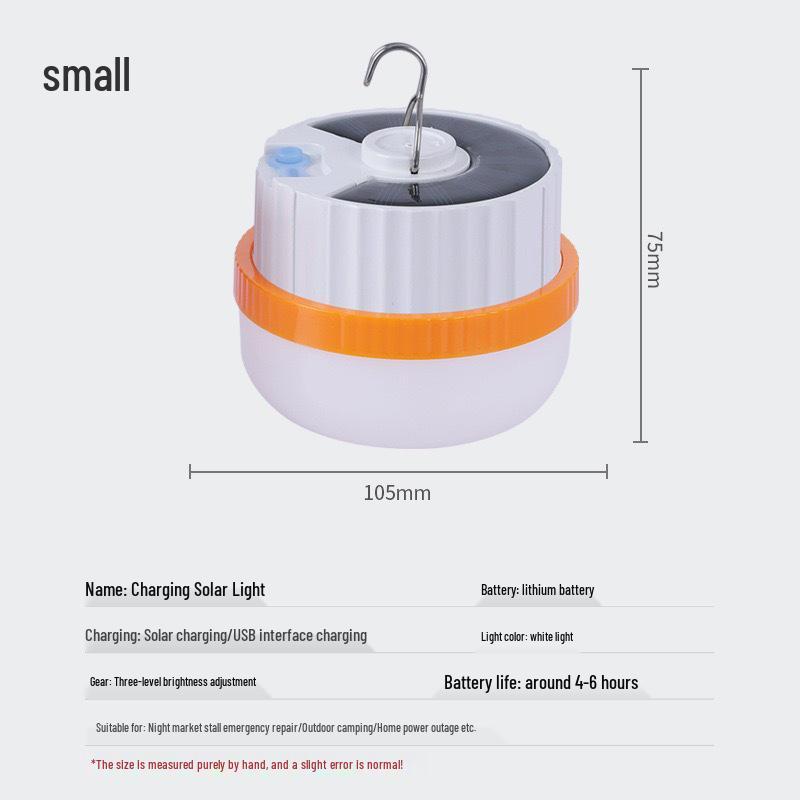 LED Solar Rechargeable Telescopic Light Bulb - Ideal for Outdoor Camping, Night Markets, Emergency Use, Super Bright with USB Charging