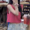Sweet and Spicy Outer Wear Knitted Vest Vest Women's Clothing Summer Korean Version New Slim and Thin Short Outer Top