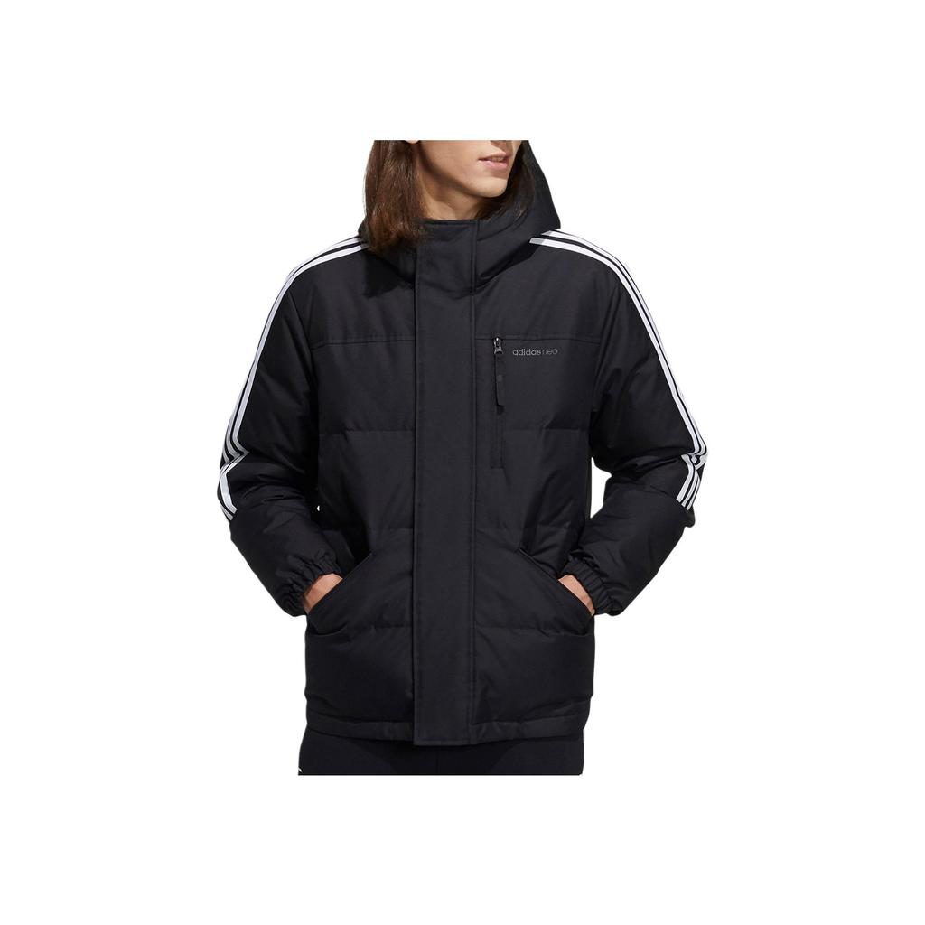 Adidas Neo Down Winter Parka With Hood Men Outerwear Black H45292