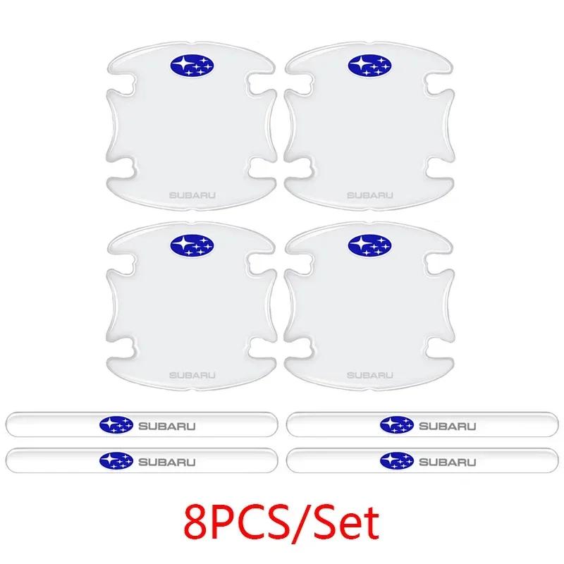8Pcs Car Door Bowl Stickers for Subaru XV WRX BRZ FORESTER IMPREZA LEGACY OUTBACK STI Auto Handle Strips Protector Film Decals Z8