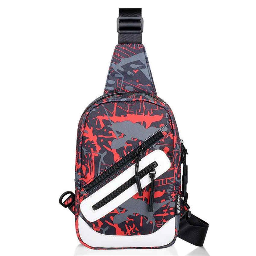 Men's Shoulder Bag Diagonal Cross-body Sports Oxford Cloth Chest Bag Student Messenger Bag