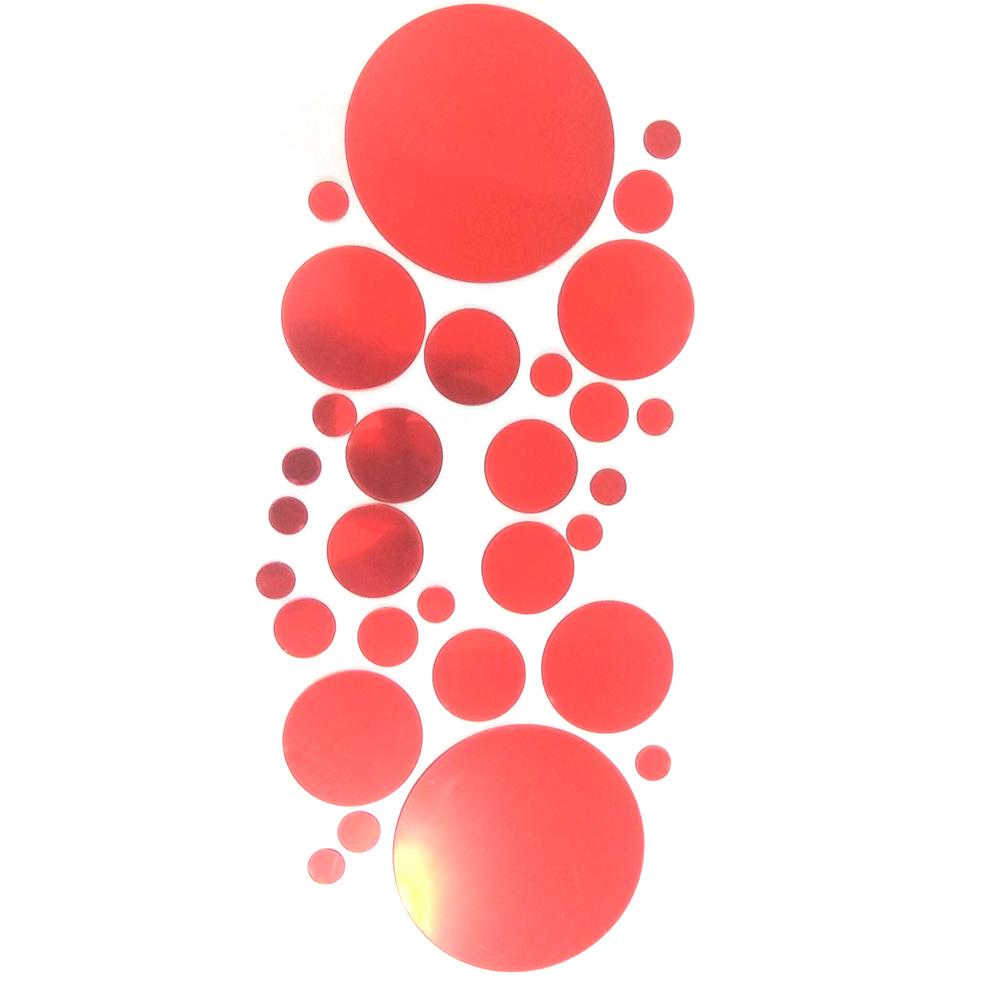 Yousheng 3D Mirror Round Removable Self Adhesive Wall Sticker