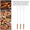 Hot Dog Fork Lightweight Reusable Heat Resistant Roasting Stick Stainless Steel with Beech Wood Handle for Outdoor