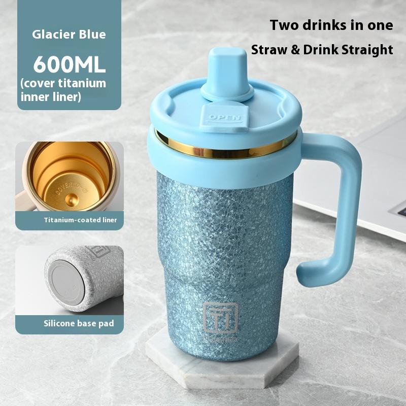 

High-appearation-level Titanium Ion Inner Liner Giant Insulated Cup Men and Women s Ice Cup Student Portable Large-capacity Cup 600ml