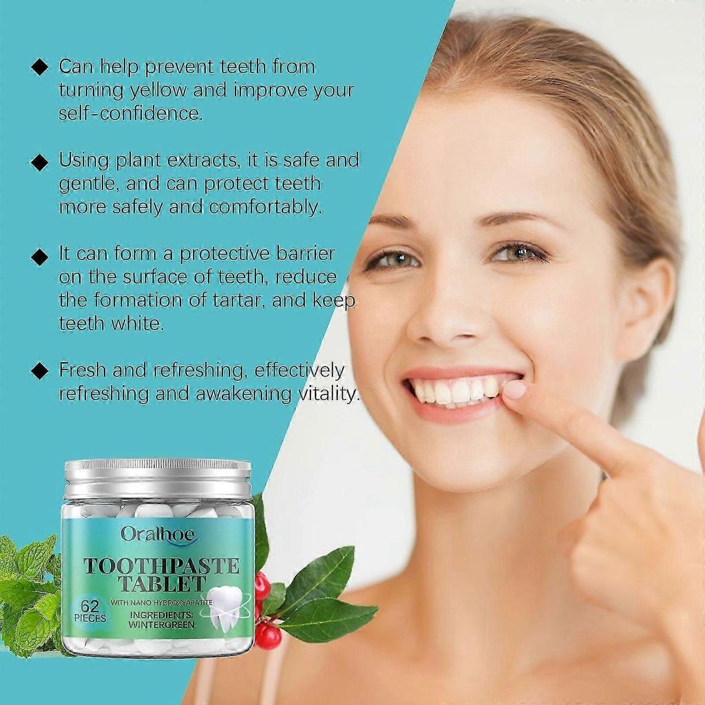 Huanbai Whitening Toothpaste Tablets  Fresh Breath, Enamel Safe, Easy & Eco-Friendly