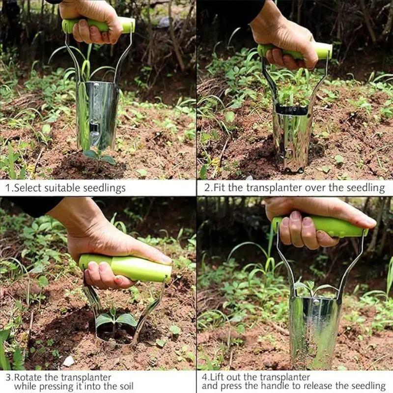 Gardening Seeding Tool Hole Punch Transplanting Digging Soil Seedling Lifter Vegetable Planting Fertilizer Hole Maker Garden Hand Tool