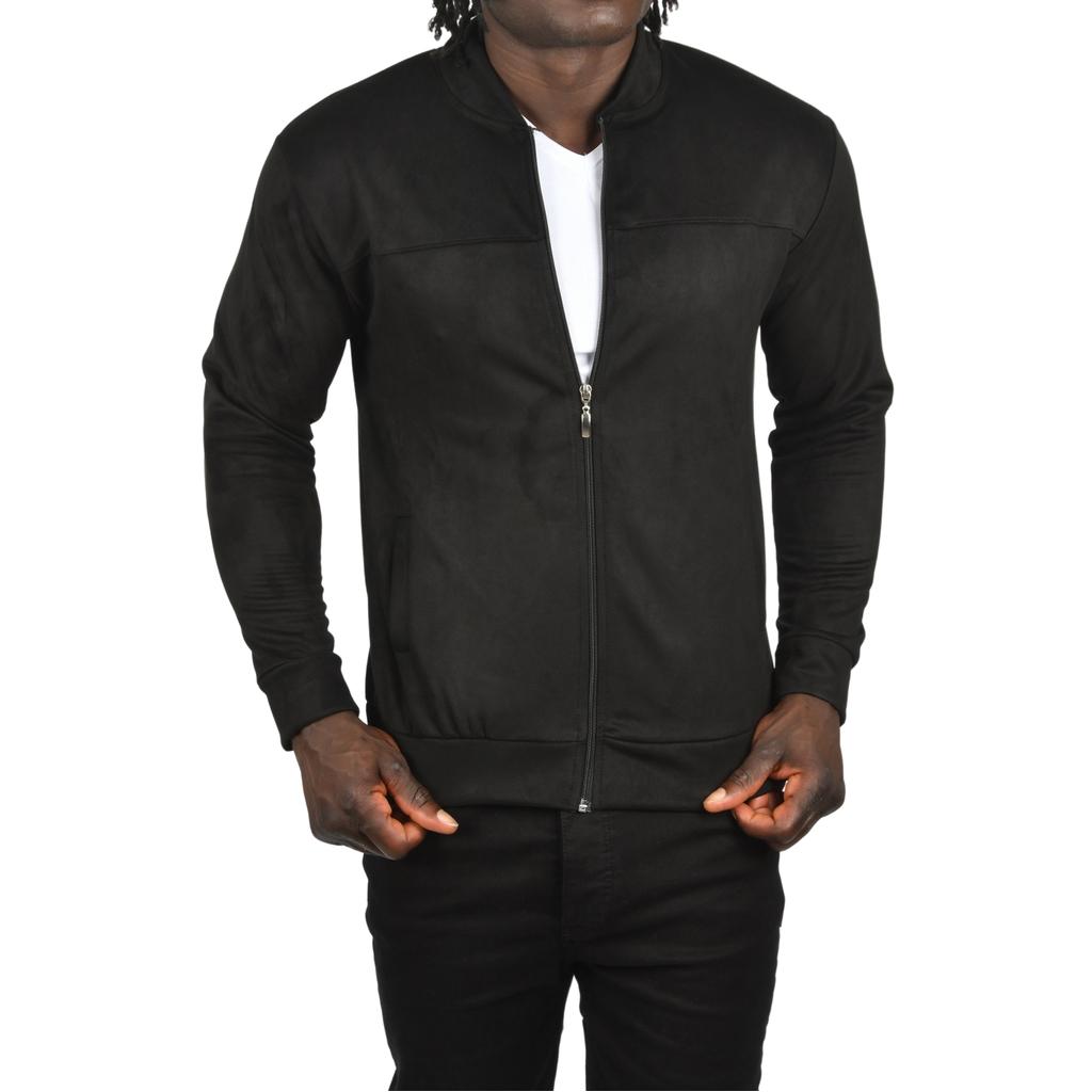 

DeepSEA Slim Fit Lycra Zippered Suede Fabric Jacket Thin Coat 2504334 M