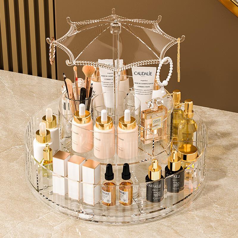 Rotating Transparent Cosmetic & Jewelry Organizer