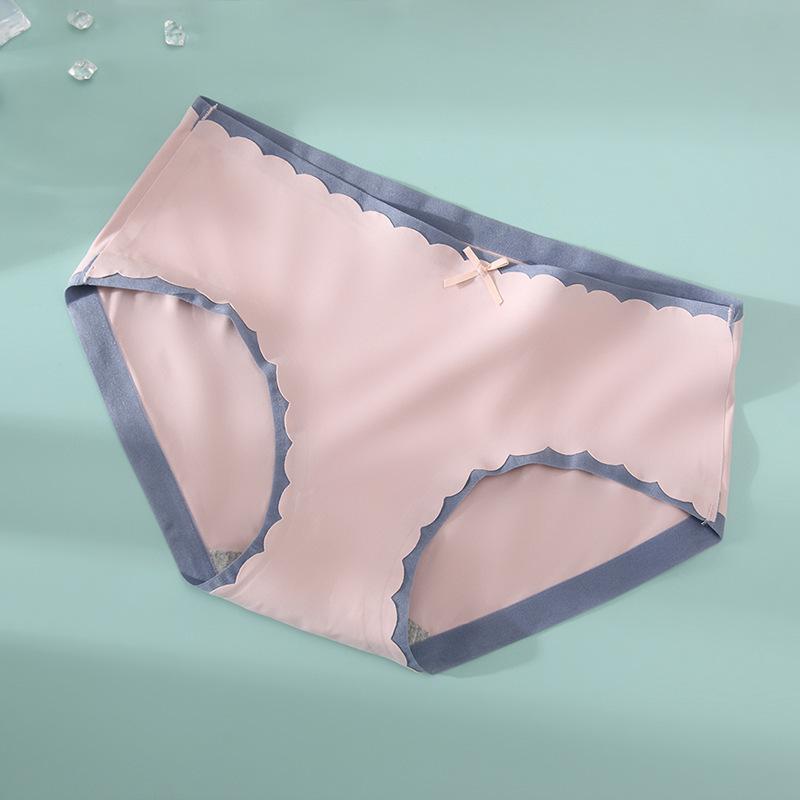 Ice Silk Pants Women's Graphene Pure Cotton Crotch Mid Waist Tight Women's Shorts Student Girls' Breathable Traceless Triangle Pants