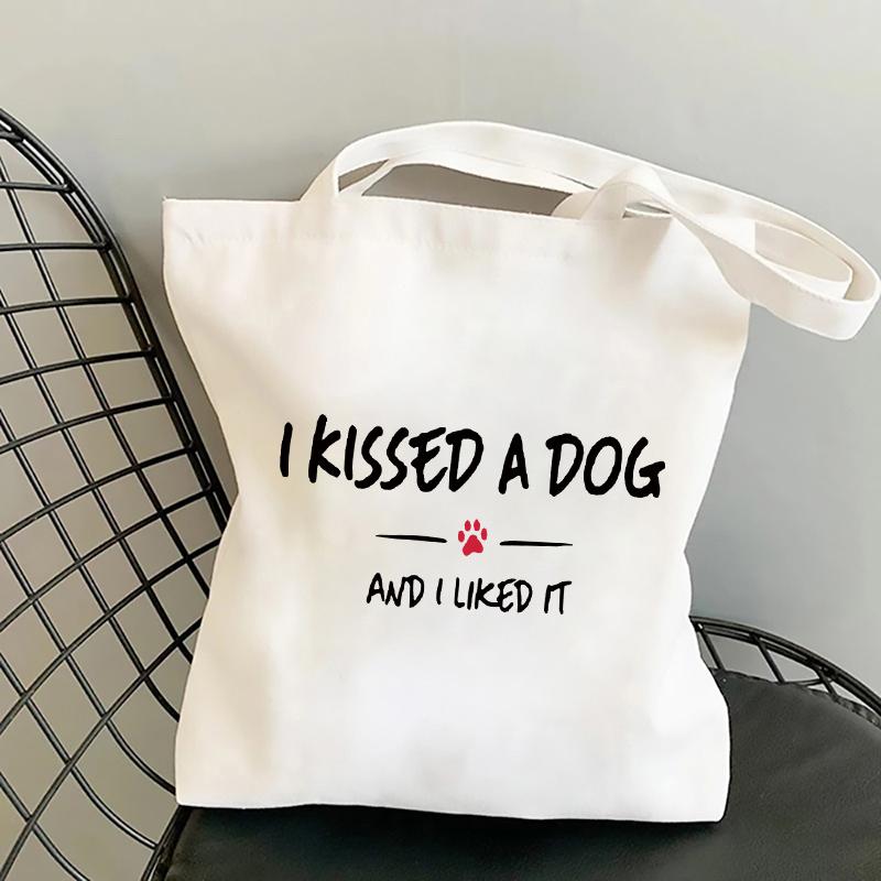 Lustige Hunde Pfote und Fußabdruck Canvas Tragetasche Damen Shopper Taschen Bedruckte Handtasche Geschenk für Frauen Einkaufstasche Strand Umhängetasche