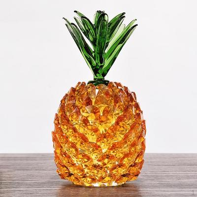 Adorno de Piña de Cristal Escultura Hecha a Mano Coleccionable Pesa Papeles Decorativo Figura Estatua