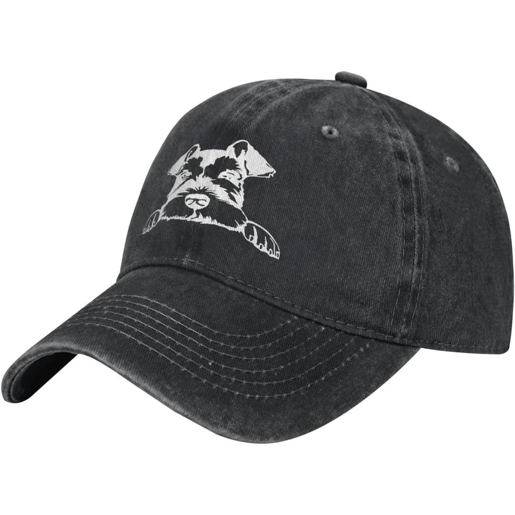Schnauzer Dog Graphic Baseball Cap Washed Cotton Adjustable Dad Hat for Unisex