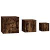 815987 vidaXL Side Tables 3 Pcs Smoked Oak Engineered Wood