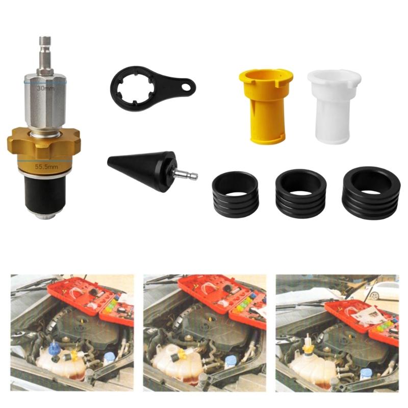 Comprehensive Coolant Systems Pressure Diagnostic Checker with Multiple Radiator Covers and Thermometers for Auto Repair