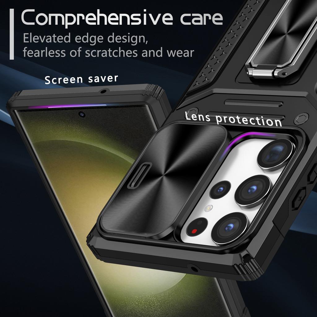 Applicable to Samsung S25ultra Phantom King Kong mobile phone case A55 push window A36 bracket S24FE anti-drop protective case