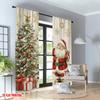 2pcs 2D flat printing Fashionable Christmas Curtains Christmas Santa Claus Gifts Snowflakes Digital Printed Polyester Drapes