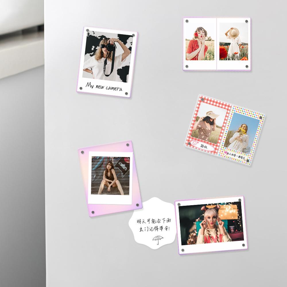 [Film Lab] Transparent Magnetic Photo Frame Fridge Magnet for Instax Mini SQ Wide Polaroid Photo CAC73