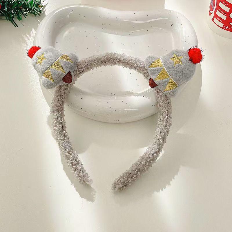

2025 Fuzzy Christmas Snowman Headband - Sweet Plush Hair Accessory & Ornaments