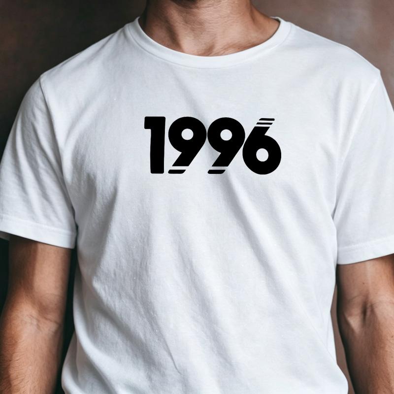 1996 Minimal Slash Line Bold Number Graphic T Shirt Unisex Unisex Unisex 30th Birthday Simple Casual Gift Tee