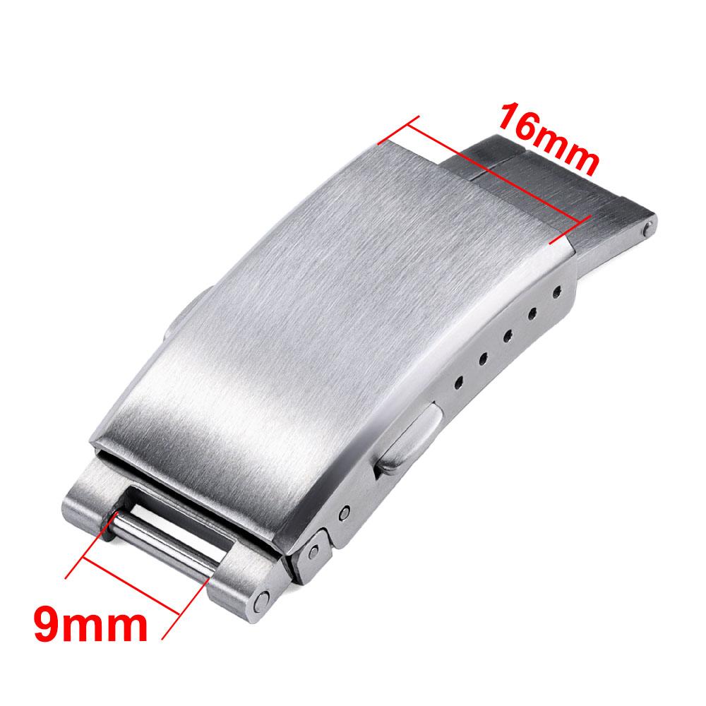 

Застежка для часов Watchdives 9 мм*16 мм Серебристая Складная Безопасная Фрезерованная Застежка Замена Нержавеющая Сталь Раскладывающаяся Пряжка для Часов