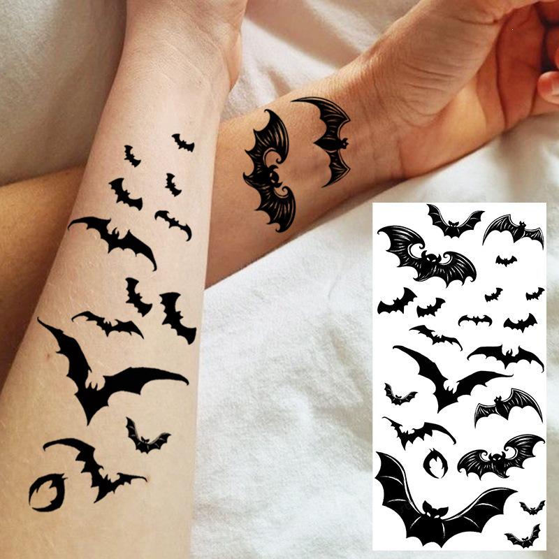 Black & White Snake Dragon Skull Waterproof Temporary Tattoo Sticker for Arm/Leg.