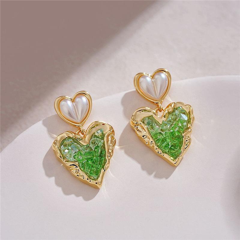 Luxus Kristall Herz Liebe Ohrstecker Für Frauen Mädchen Französisch Ins Vintage 2025 Mode Koreanisch Hochzeit Romantischer Schmuck Geschenke