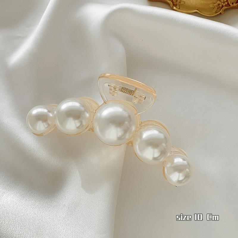 

Корейская жемчужная прозрачная ретро-заколка для волос в виде акулы - женский большой и маленький сетчатый красный головной убор