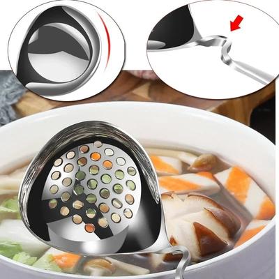 1pcs Stainless Steel Long Soup Spoon Colander Kitchen Utensils Tableware Deepen And Thicken The Long Handle Of The Spoon