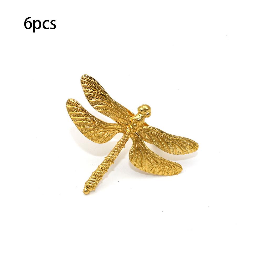 6 Pieces Napkin Ring Metal Iron Insect Decorative Towel Buckle Holder Portable Festival Restaurant Dining Room Decoration