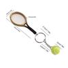 5 Pcs Mini Tennis Racket Ball Keychain Pendant Key Ring Gold Silver Rose Blue Bronze for Gifts Sport Lovers