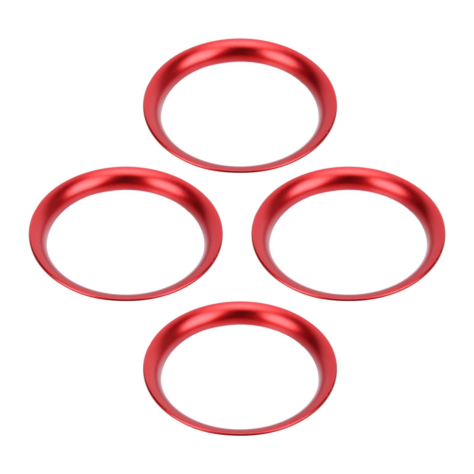 4pcs Air Vent Outlet Rings Cover Trim Red Decoration Replacement for Honda VEZEL XRV
