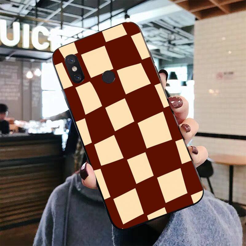 Checker Phone Case For Xiaomi Mi 5X 8 9 10 11 12 Lite Pro 10T PocoX3pro PocoM3 Note 10 Pro Lite