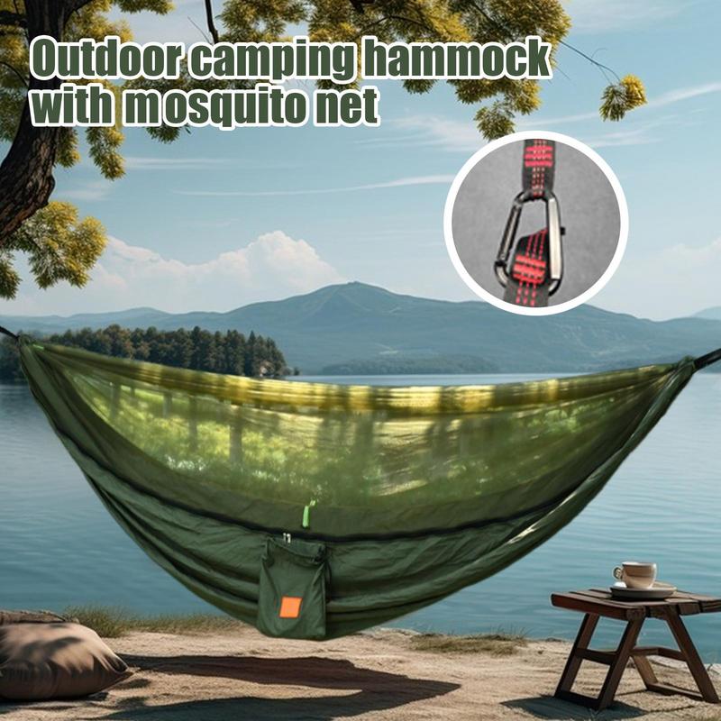 Camping Hängematte Outdoor Camp Hängematte mit Netz Pop-up Freizeitausrüstung mit Moskitonetz für Vater Kollegen Familie Freunde