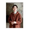 Damen Kapuzen-Fleecejacke Dünn gefüttert Locker geschnitten Einfarbig Lässig Koreanische Mode Frühling Herbst Sweatshirt