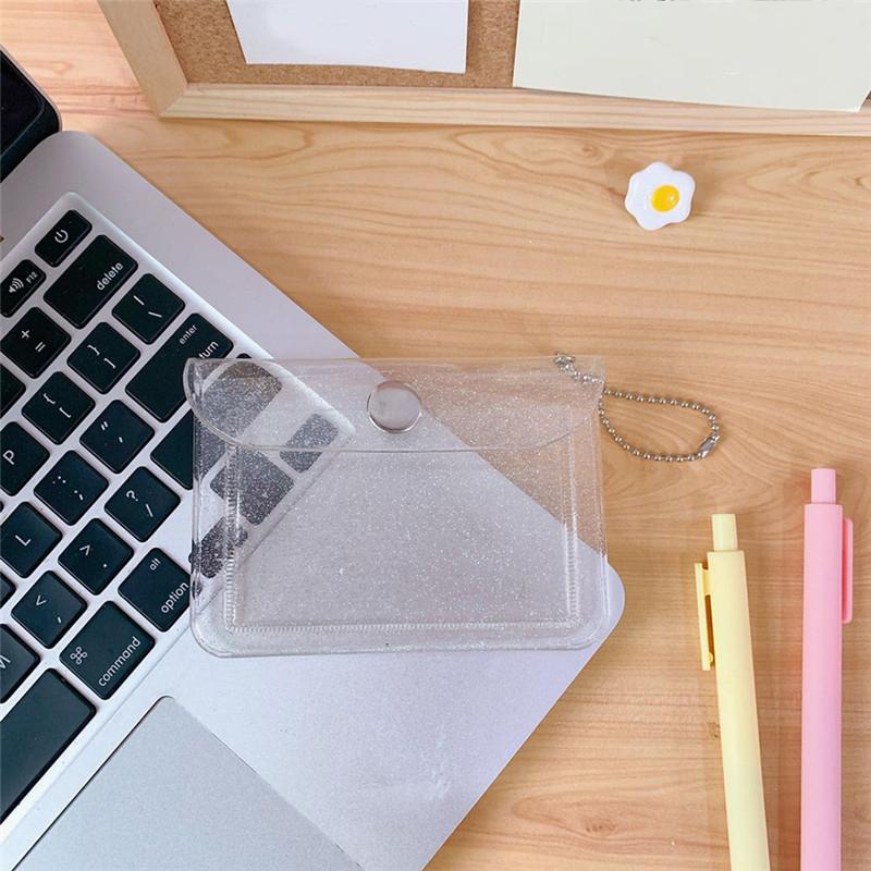 

Pvc Transparent Card Holder Women Wallet Clear Short Purse Mini Money Wallet Coin Purse Bolsas Female Hasp Wallets
