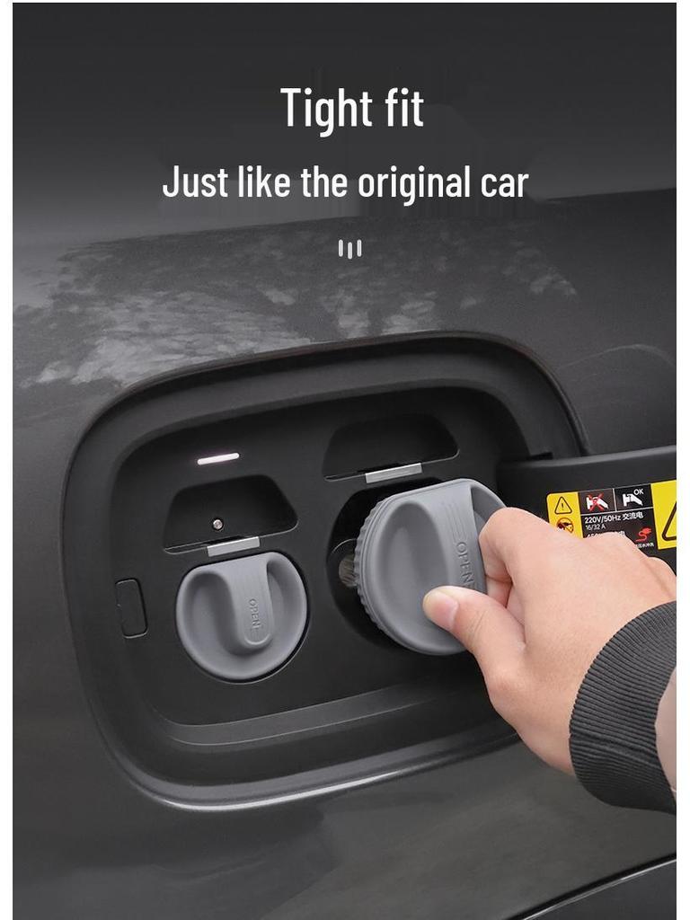 Silicone Waterproof Magnetic Charging Port Cover for Ideal L6-L9 Cars - Black Tech Accessory