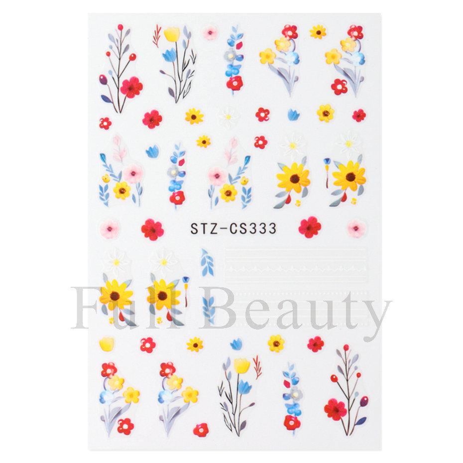 Nail Art Sticker Autumn And Winter Lace Sweater Flower Small Flower Branch Small Fresh Adhesive Nail Sticker