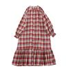 2025 Autumn Plaid Round Neck Long Sleeve Mori Girl Dress - Loose and Versatile Cardigan Style