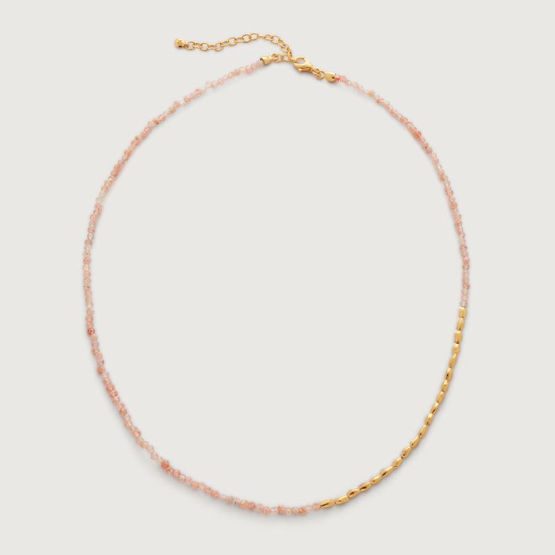 Personalized Necklace Fashion Color Dopamine Pearl Chain Necklace Electroplating 18K Gold Color Retention