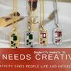 European American Classic Rectangle Dog Tag Necklace with Micro-Inlaid Zircon Colored Diamonds, Copper-Plated In Real Gold, INS Style for Women