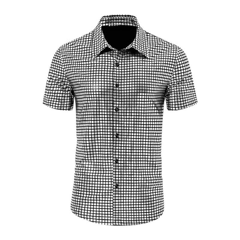 

Мужская футболка с пайетками с коротким рукавом 2024 - стиль диско 70-х Extra Large серебряный