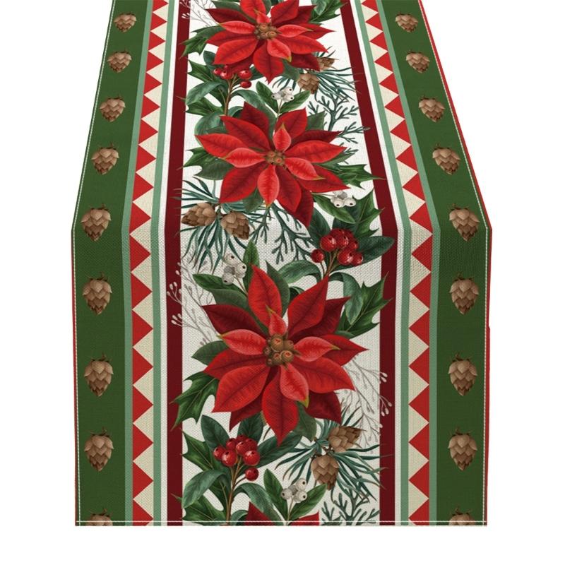 Christmas Table Runner Festive Home Table Cover Tablecloth for 2025 New Year Dropshipping