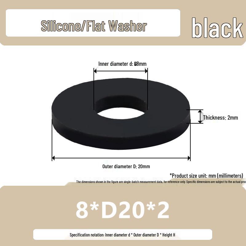 Shock-Absorbing Silicone Washer Pad Gasket – Soft Rubber Flat Sealing for M4, M5, M6, M8, M10.