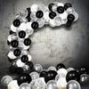 12inch 100pcs silver black white balloon set with confetti, suitable for weddings, birthdays, theme parties, family gatherings