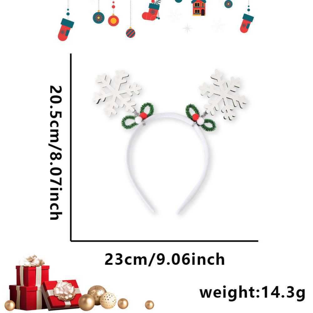 Party Decoration Christmas Snowflake Headband Festive Hair Accessory Adorned With Berries Intricate Snowflake Details