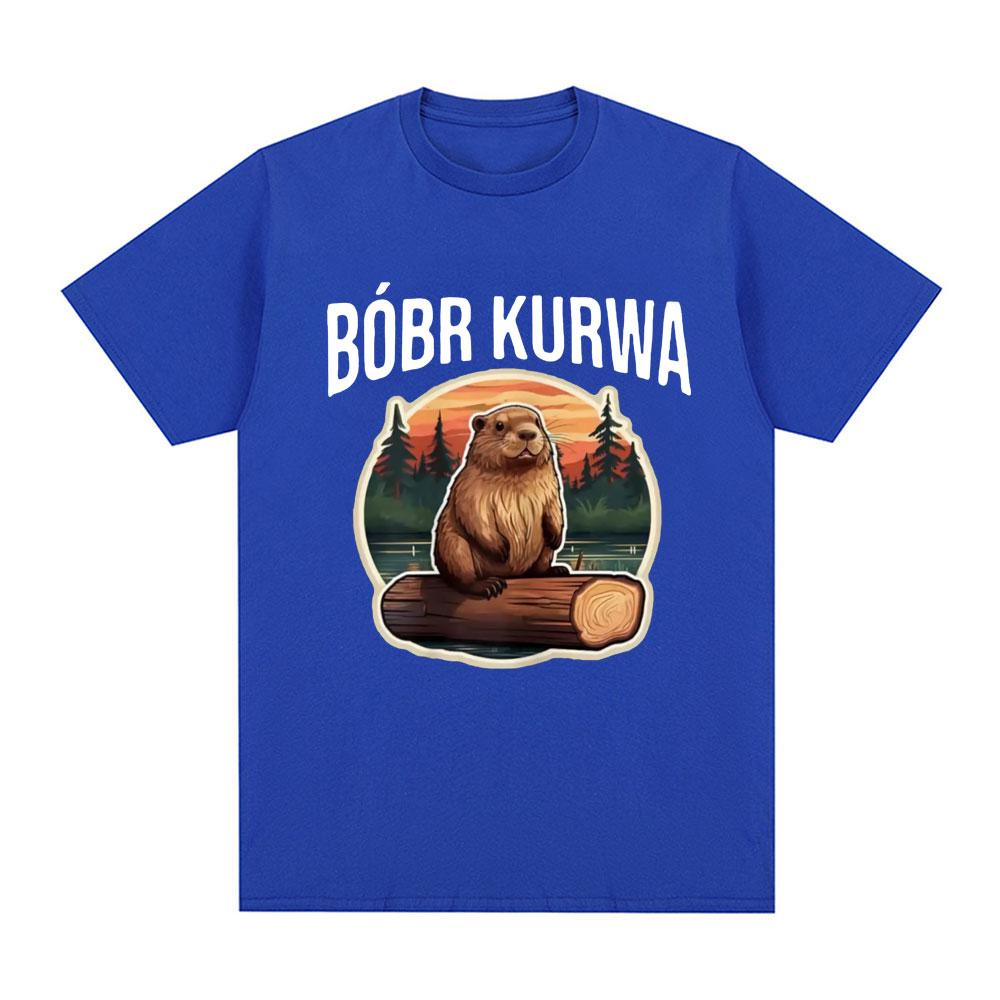 Bober Kurwa Bobr T-shirt Funny Meme Graphic Men's Women Fashion Hip Hop Short Sleeve Loose T-shirts 100% Cotton Comfort T Shirt