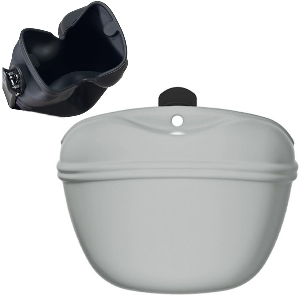 

Portable Silicone Lint Bin for Fishing Lines and Lures, One-Touch Closure with Clip, Washable, Waterproof, and Small Item Storage (Gray)