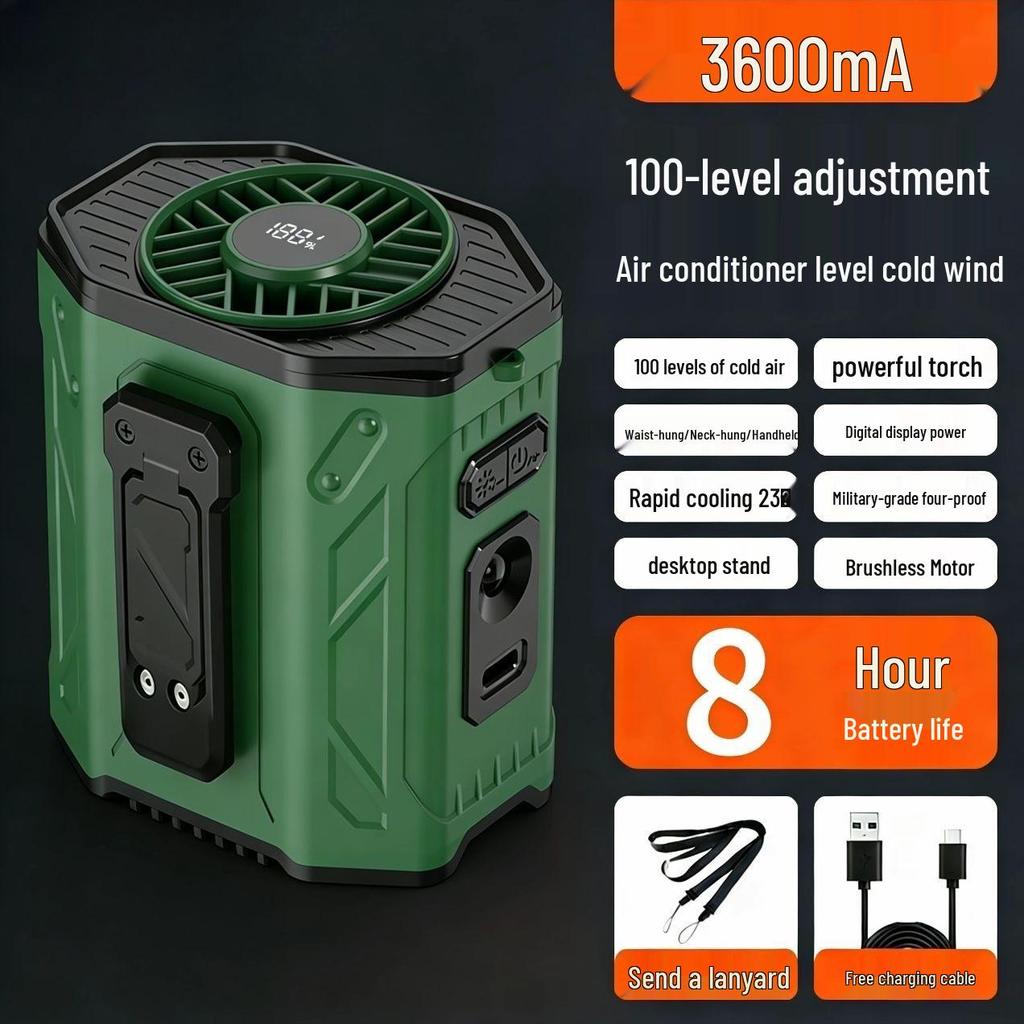 Portable Waist & Neck Fan - Strong Wind, Long Battery Life, Summer Cooling, Rechargeable