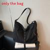 Simple Solid Color Large Capacity Women Casual Single Shoulder Denim Bag For Women