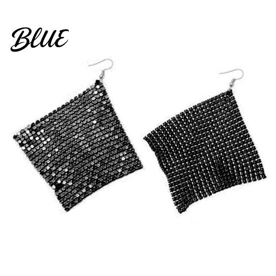 Detail-oriented Earrings 1 Pair Sequin Hook Geometric Design Long Statement